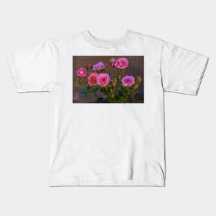 Pink Miniature Roses Kids T-Shirt